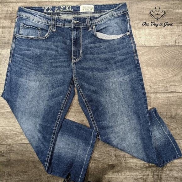 Tk Axel Slim Boot Jeans Size W36 L24 - Picture 1 of 5